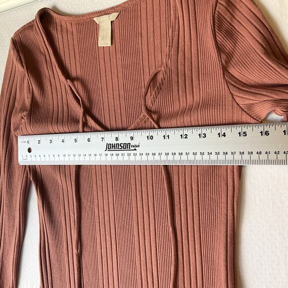 Forever 21 Women Dress M Mauve Pink Bodycon Long Sleeve Knee Length Pullover - Picture 5 of 7